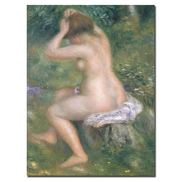Pierre Auguste 'A Bather, 1885-90' Canvas Art, 24x32, Trademark Fine Art, Mfr#: BL0071-C2432GG